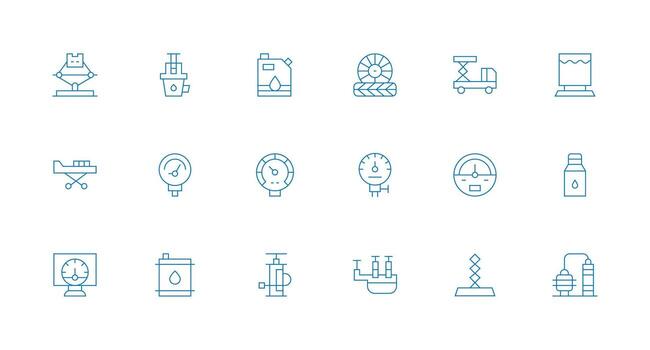 Minimal Line Icons from Hydraulic Set with 18 Vectors Simplified Icon Pack for Visual Tools