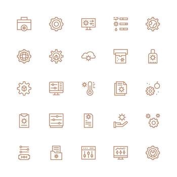 parámetros conjunto con 25 medio carrera contorno íconos pulcramente diseñado íconos para web plataformas vector