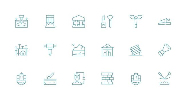 18 mínimo línea íconos para Fundación gráficos icono conjunto para web vector