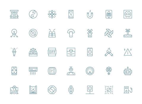 Light Line Icons from Energy Set with 35 Vectors UI Icon Set