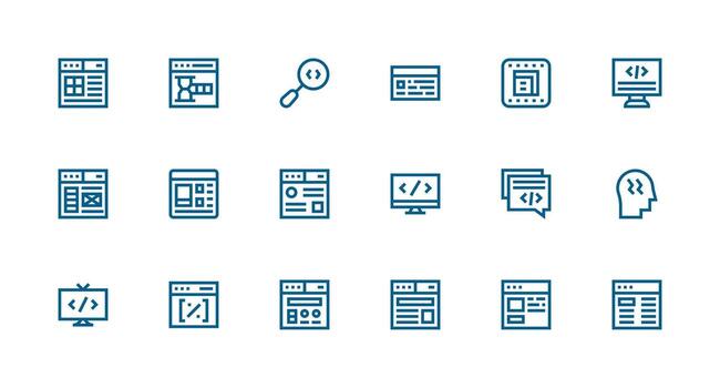 Css featuring 18 Icons in Strong Stroke Line Design Creative Icon Set vector