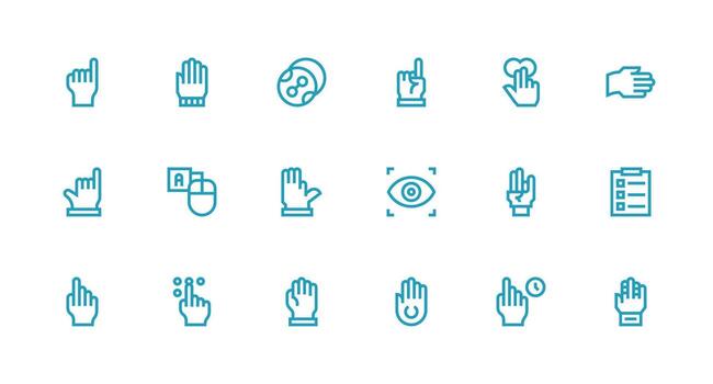 18 fuerte carrera línea estilo íconos desde Seleccione colección de múltiples fines icono conjunto vector