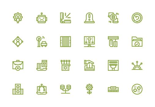 24 Icons for System in Thick Line Line Format Dashboard Icon Series vector