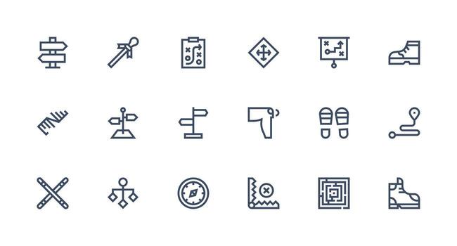 18 Strong Stroke Line Vectors for Path Theme High-Resolution Icons for Any Platform