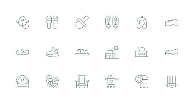 comodidad icono conjunto con 18 mínimo línea gráficos icono conjunto para web vector