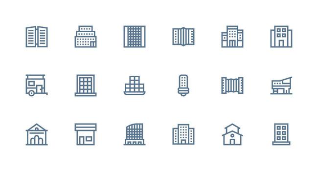 18 íconos para ventanas en fuerte carrera línea formato de múltiples fines icono conjunto vector