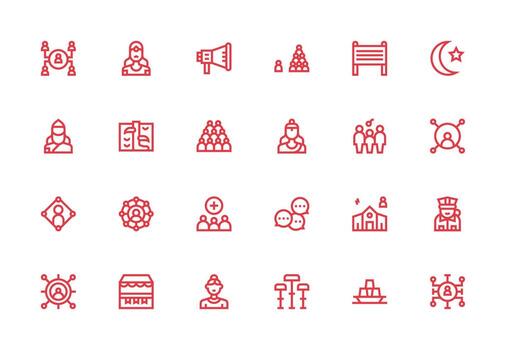 24 Thick Line Line Style Icons from Community Collection Interface Icons for Daily Use vector