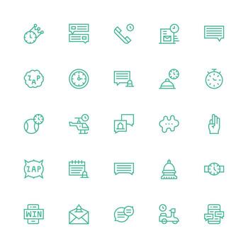 Prompt featuring 25 Icons in Medium Stroke Outline Design Clean Set for Layout Prototypes vector
