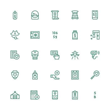 Item featuring 25 Icons in Medium Stroke Outline Design Scalable Icons for All Themes vector