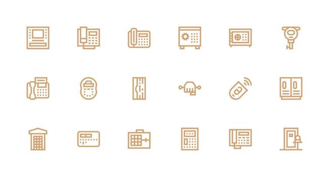 teclado icono conjunto con 18 fuerte carrera línea gráficos píxel Perfecto icono conjunto vector