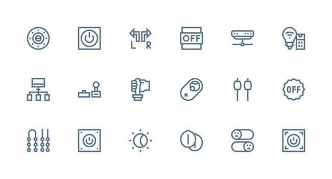 cambiar presentando 18 íconos en fuerte carrera línea diseño reutilizable icono conjunto vector