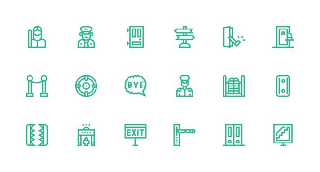 18 Strong Stroke Line Style Icons from Exit Collection Clean Set for Layout Prototypes vector