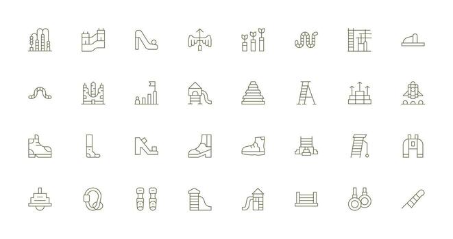 Climbing featuring 32 Icons in Thin Line Design Icons Built for Visual Consistency Pack vector