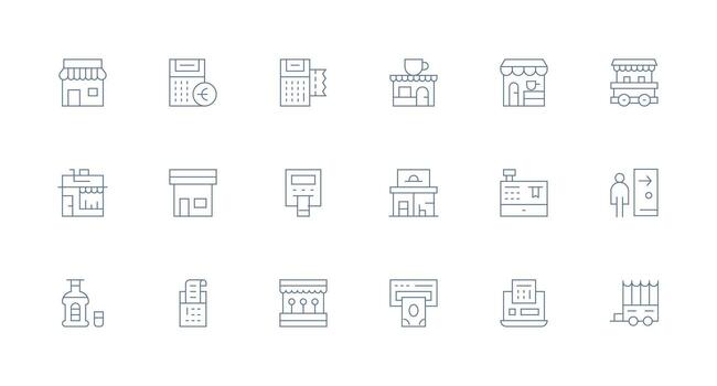 Minimal Line Icons from Kiosk Set with 18 Vectors Reliable Icons for All Interfaces