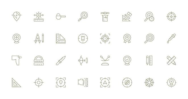 Precise including 32 Thin Line Illustrations Scalable Icons for Cross-Platform Interfaces vector