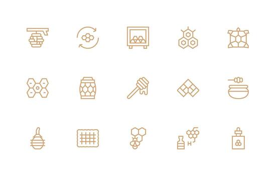 15 Regular Line Style Icons from Honeycomb Collection Flexible Icon System for Web Interfaces vector