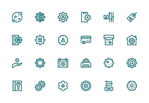 Customization Visual Pack containing 24 Thick Line Line Icons User Interface Icons for Digital Products vector