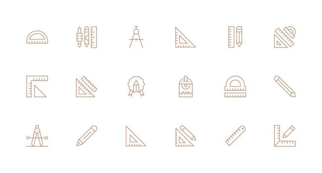 Drafting featuring 18 Icons in Minimal Line Design Icon Pack for Various Themes vector