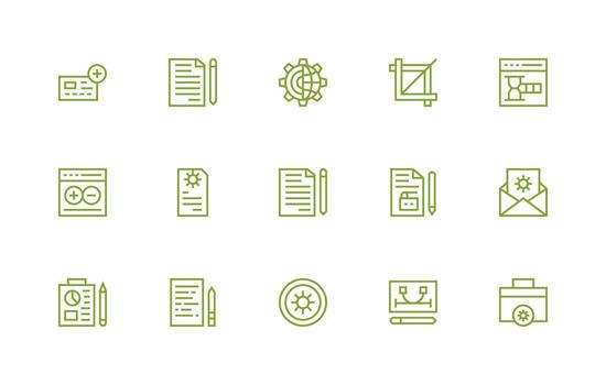 15 regular línea diseños para modificar íconos de uso múltiple icono diseño paquete vector