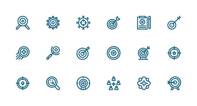 18 Strong Stroke Line Style Icons from Objective Collection Layout Icon Collection vector