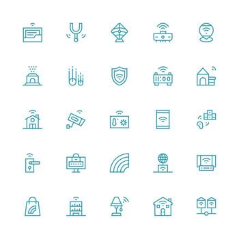 25 medio carrera contorno íconos para Wifi gráficos limpiar icono colección para web utilizar vector