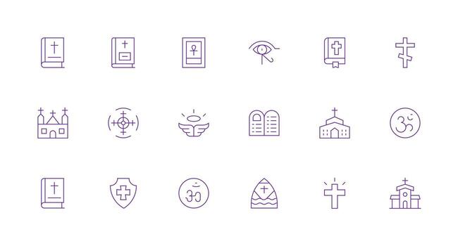 Minimal Line Style Divine Icons with 18 Vectors Well-Structured Icons for Creative Use