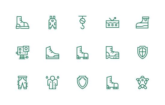 Durable featuring 15 Icons in Regular Line Design All-Purpose Icon Design Pack vector