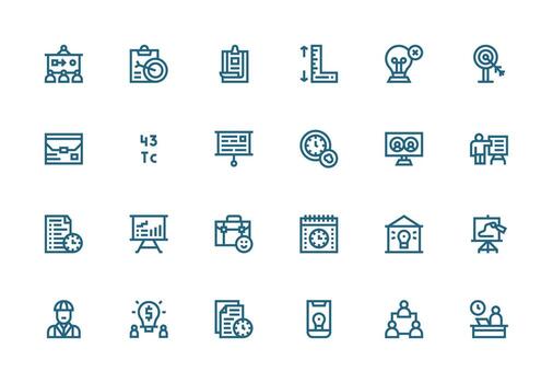 proyecto icono conjunto con 24 grueso línea línea gráficos bien estructurado íconos para creativo utilizar vector