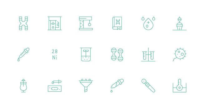 18 mínimo línea vectores para laboratorio tema diseño Listo icono conjunto para equipos
