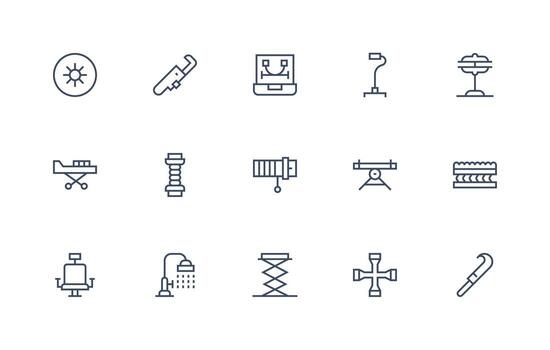 15 Regular Line Style Icons from Adjustable Collection Style Icon Set vector