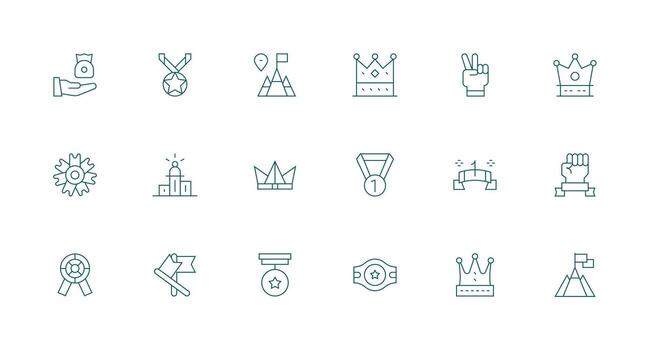 Triumph featuring 18 Icons in Minimal Line Design Design Ready Icon Set for Teams vector