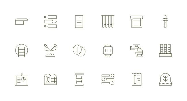 Vertical featuring 18 Icons in Minimal Line Design Multi-Purpose Icon Pack for Templates vector