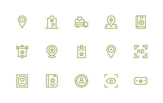 Highlighted featuring 15 Icons in Regular Line Design Digital Product Icons for Fast Delivery vector