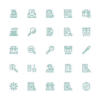 Medium Stroke Outline Icons from Investigation Set with 25 Vectors Interface Icons for Daily Use