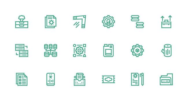 datos administración icono conjunto con 18 fuerte carrera línea gráficos interfaz íconos para diario utilizar vector