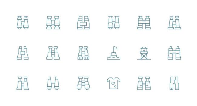 Spotting including 18 Minimal Line Illustrations User Interface Icons for Digital Products vector
