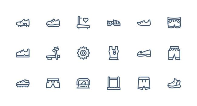 fuerte carrera línea íconos desde corriendo conjunto con 18 vectores mínimo icono conjunto para interfaz proyectos