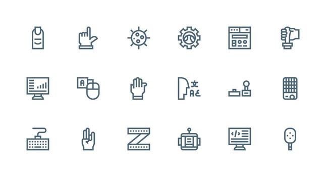 18 Icons for Interface in Strong Stroke Line Format Digital Icon Collection vector