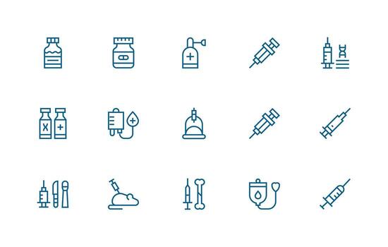 15 Regular Line Vectors for Injection Theme UI Icon Set