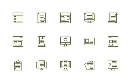 Article Set with 15 Regular Line Icons Editable Icon Collection vector
