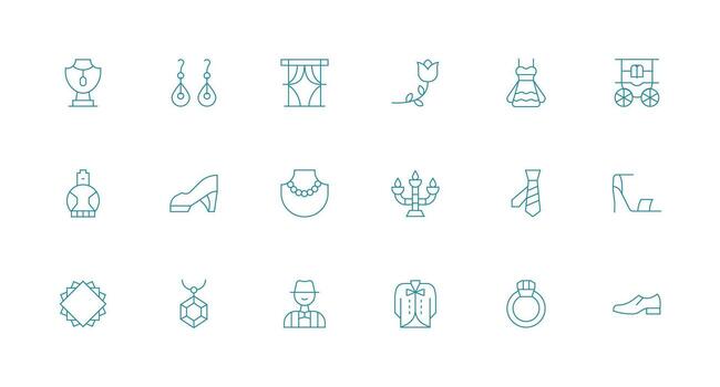 Minimal Line Style Elegant Icons with 18 Vectors Minimal Icon Set for Interface Projects