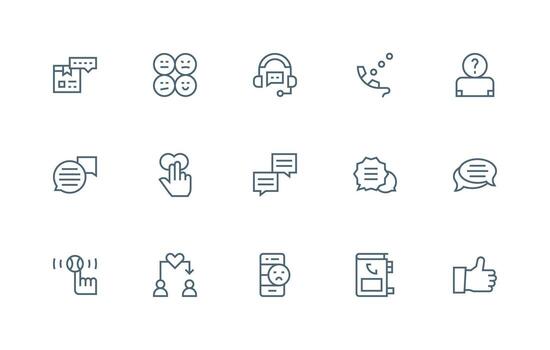 realimentación incluso 15 regular línea ilustraciones completar icono haz para web diseño vector