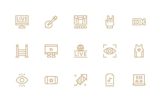 Show featuring 15 Icons in Regular Line Design UI-Ready Icon Collection vector