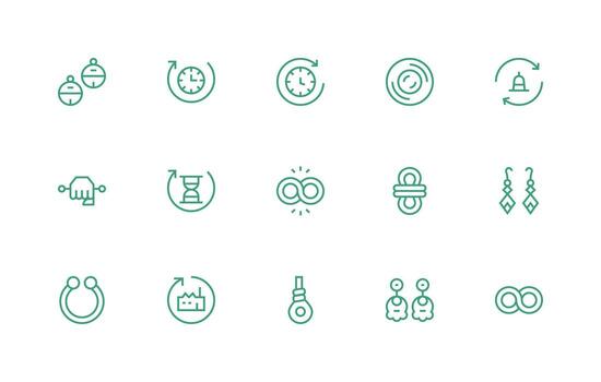 15 regular línea vectores para lazo tema sencillo íconos para interfaz y wireframes