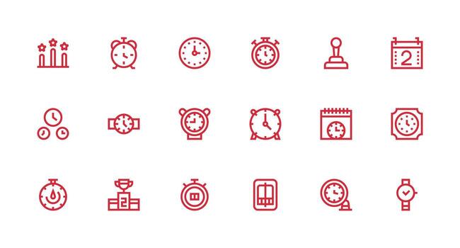Second featuring 18 Icons in Strong Stroke Line Design Interface Icon Collection for Daily Projects vector