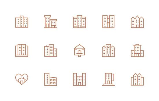 15 Regular Line Style Icons from Rental Collection Well-Structured Icons for Creative Use vector