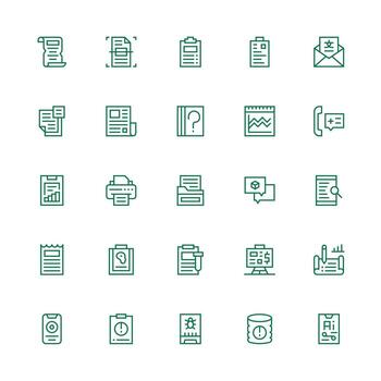 25 Medium Stroke Outline Style Icons from Report Collection Interface Icons for Daily Use vector