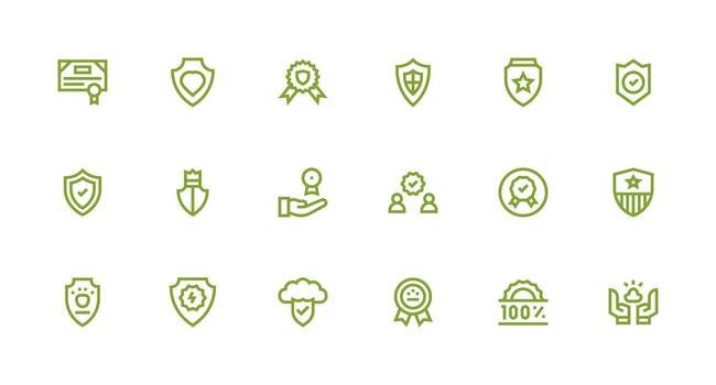 18 Strong Stroke Line Style Icons from Reliability Collection Scalable Icons for All Themes vector