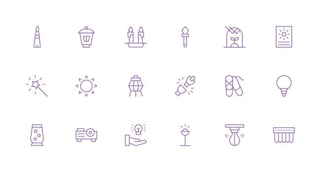 18 Minimal Line Vectors for Light Theme Complete Icon Bundle for Web Design