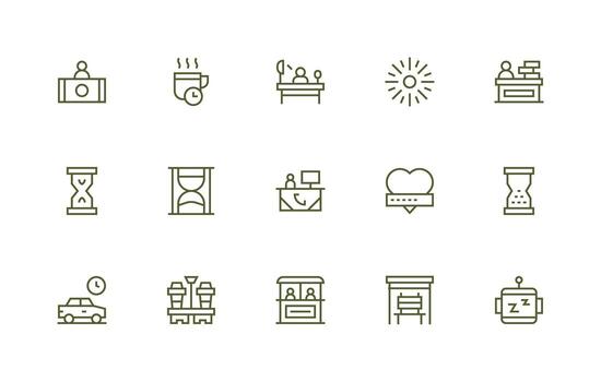 15 Regular Line Style Icons from Waiting Collection Multi-Purpose Icon Pack for Templates vector